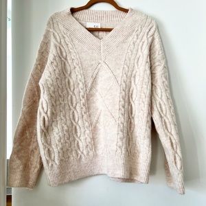 Pinkish blush crochet oversized sweater
